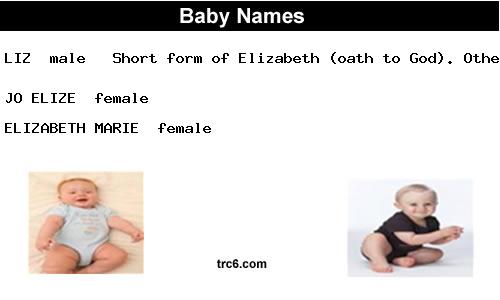 liz baby names